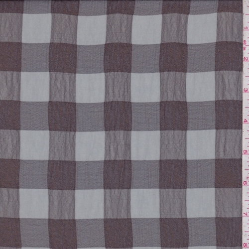 Dove/Black Check Crepe Chiffon