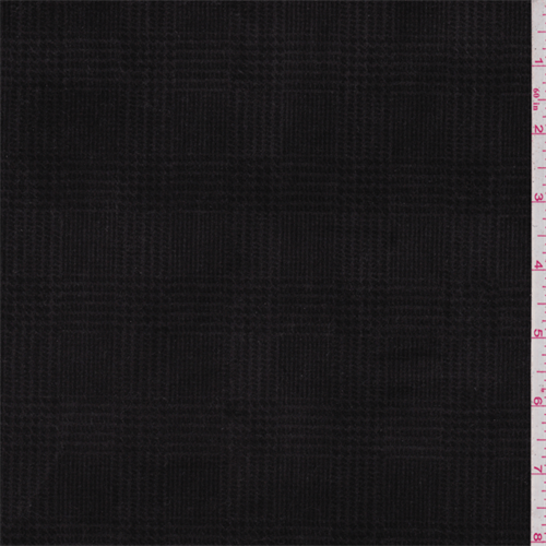 Charcoal/Black Plaid Flocked Denim