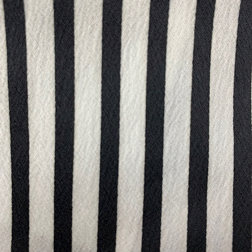 White/Black Stripe Crepe Charmeuse