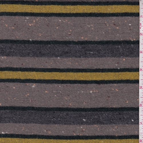 Taupe/Gold Stripe Wool Blend Dobby Jacketing