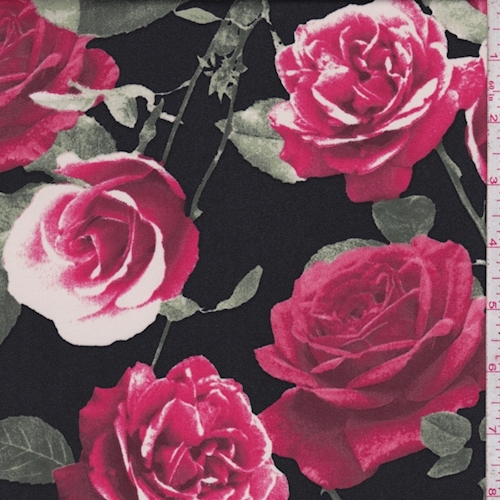 Black/Raspberry Rose Charmeuse