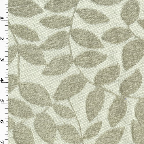 Beige/White Leaves Chenille Double Jacquard Decor Fabric DFW61718