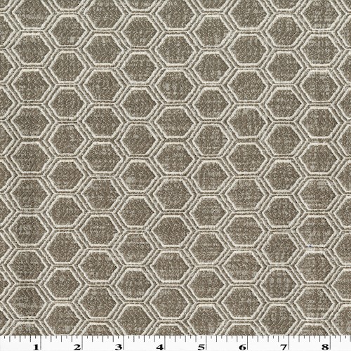 Light Brown/Ivory Hexagon Damask Home Decorating Fabric DFW61713