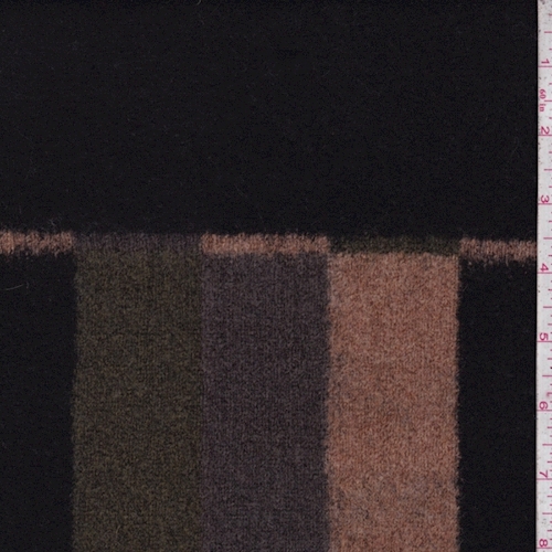 Black/Camel/Olive Block Boiled Wool Knit