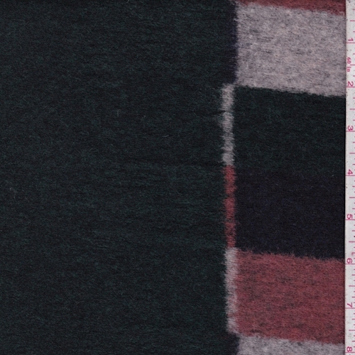 Forest/Ink/Salmon Block Boiled Wool Knit