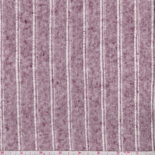 Heather Mauve Pointelle Stripe Sweater Knit