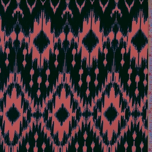 Day Glo Pink/Navy Diamond Ikat Challis
