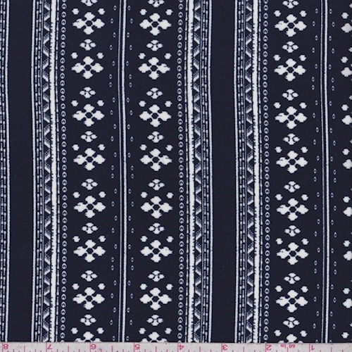 Dark Ink/White Deco Stripe Challis