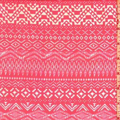 Day Glo Pink/White Tribal Stripe Challis