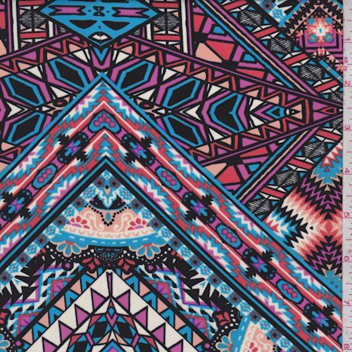 Fuchsia/Aqua/Coral Southwest Tile Challis
