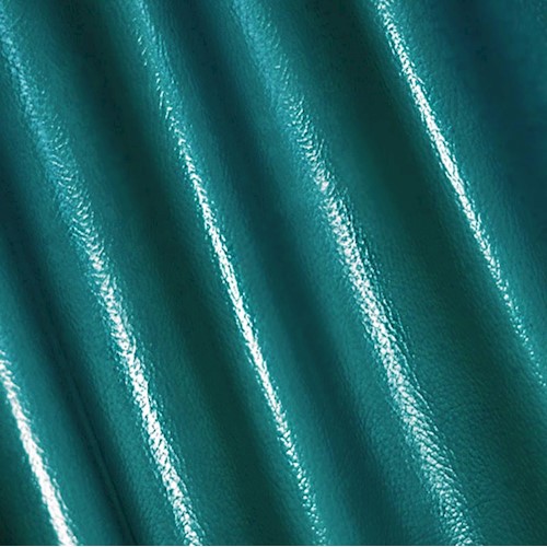 Deep Sea Teal Textured Glossy Vinyl Home Decorating Fabric DFW61640