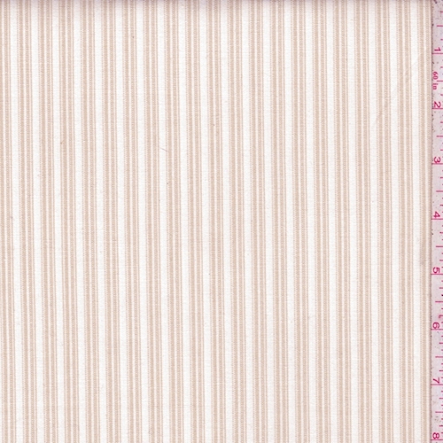 White/Tan/Beige Stripe Shirting