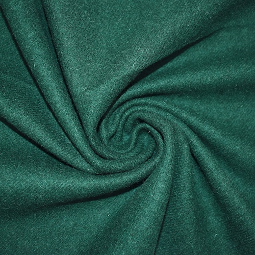 Deep Forest Green Textured Brushed Wool Blend Jacketing