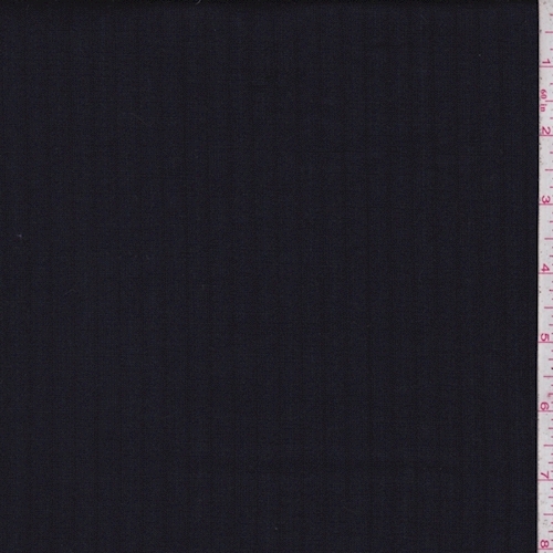 Dark Navy/Black Tropical Wool Blend Stripe Suiting
