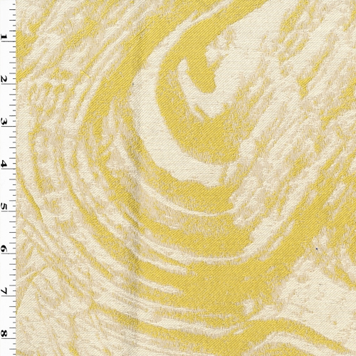 Honey Yellow/Ivory Marble Jacquard Decorating Fabric