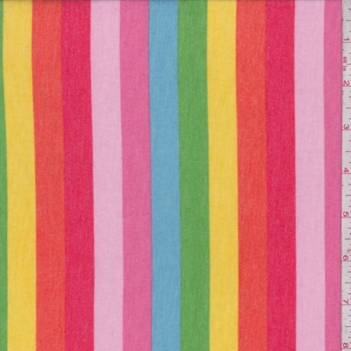 Red/Orange/Blue Rainbow Stripe Jersey Knit Fabric