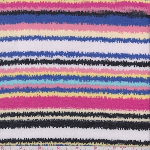 White/Pink/Violet Multi Jagged Stripe Jersey Knit Fabric
