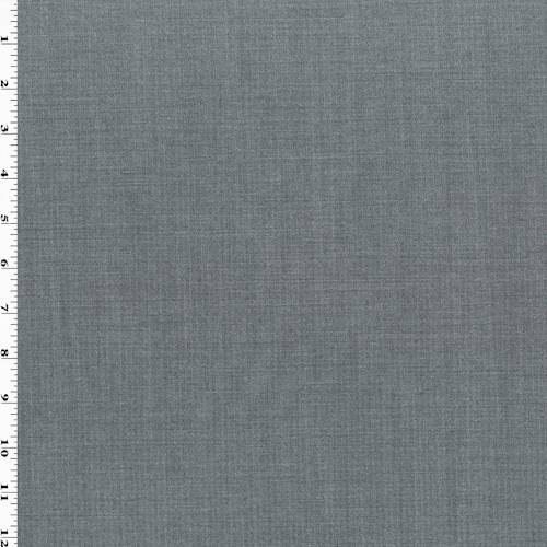 *2 YD PC--Gray Tropical Wool Blend Micro Basketweave Stretch Shirting