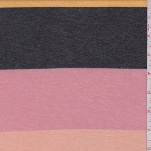 Marigold/Blush/Slate Multi Stripe French Terry Knit
