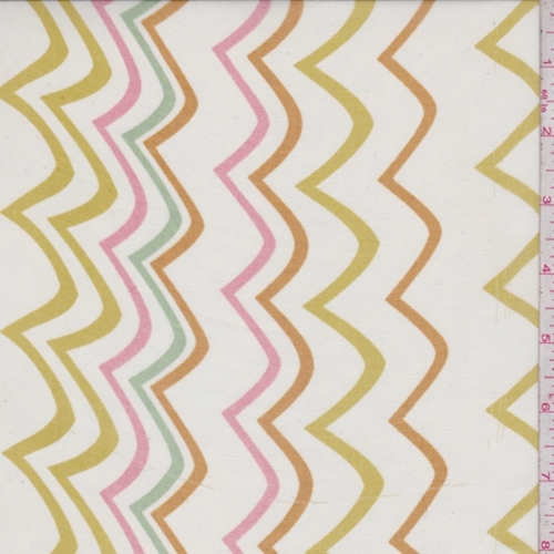 Cream/Lime/Maroon Multi Swag Silk Charmeuse