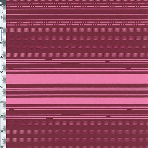 Cabernet/Pink Stripe Cotton Twill