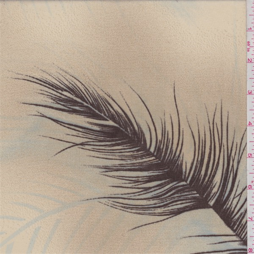 Beige/Brown Feather Print Georgette