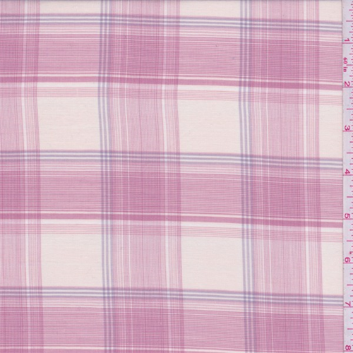 Pink/Peach Plaid Cotton Lawn