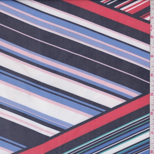 Dark Navy/Perwinkle Multi Stripe Diamond Power Mesh