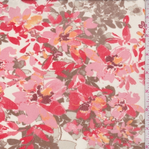 White/Blush Multi Floral Power Mesh