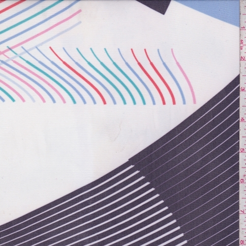 White/Violet Multi Abstract Stripe Power Mesh
