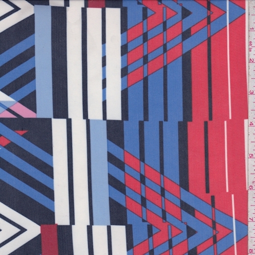 Red/Blue Multi Stripe/Chevron Power Mesh