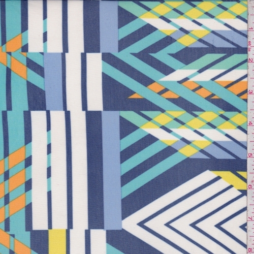 Blue/White Multi Stripe/Chevron Power Mesh