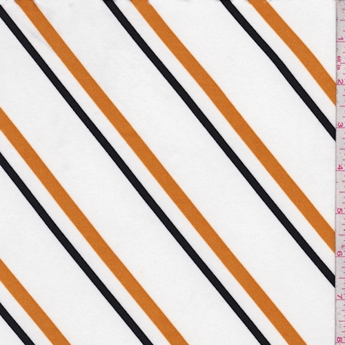 ITY White/Black/Harvest Diagonal Stripe Jersey Knit