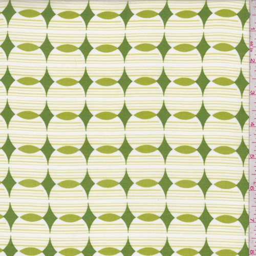 White/Green Geo Rayon Challis