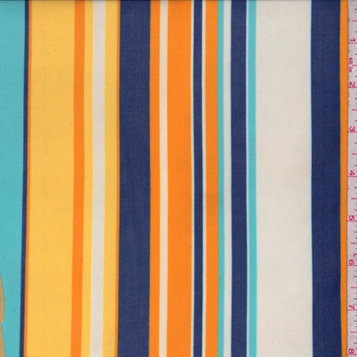 Off White/Orange Multi Stripe Power Mesh