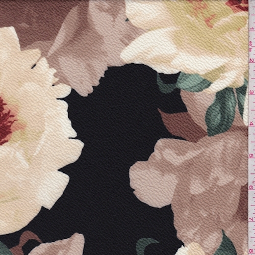 Black/Beige Multi Large Floral Textured Liverpool Knit