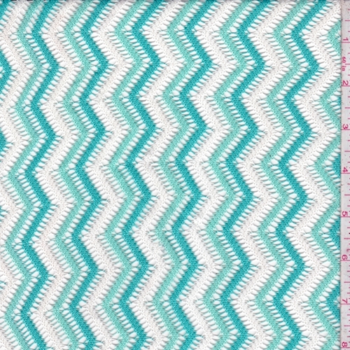 Turquoise/Sea Glass/White Chevron Mesh/Lace