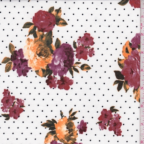 Ivory Floral Dot Double Brushed Jersey Knit