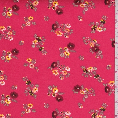 Watermelon Mini Floral Double Brushed Jersey Knit