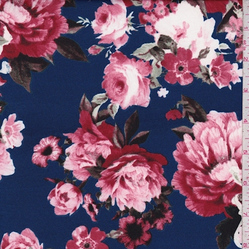 ITY Deep Blue/Ruby Rose Jersey Knit