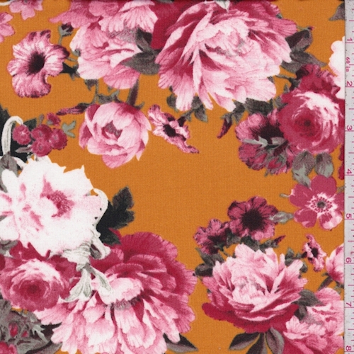 ITY Pumpkin/Brick Rose Jersey Knit