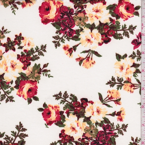 ITY Off White Multi Floral Bouquet Jersey Knit