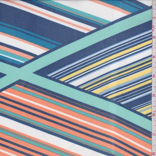 Mint/Ocean Multi Stripe Diamond Power Mesh