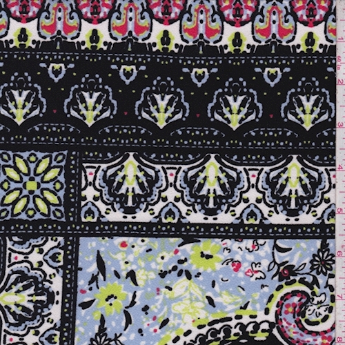 Black/Periwinkle Multi Stylized Techno Crepe Knit