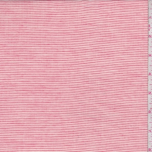 Fire Red/Ivory Pinstripe Cotton Lawn