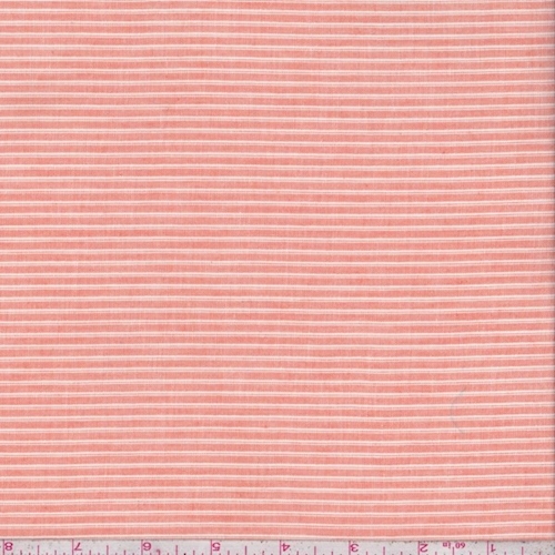 Light Orange Double Pinstripe Cotton Lawn