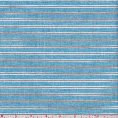 Aqua/Moss Stripe Cotton Lawn