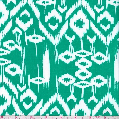 Spring Green/White Diamond Ikat Challis