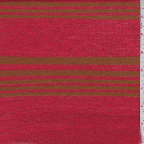 Burnt Red/Harvest Gold Stripe Jersey Knit