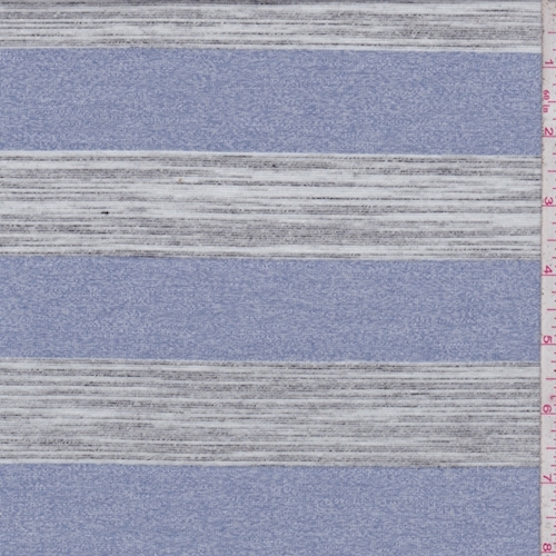Specked Blue/Grey Static Stripe Jersey Knit